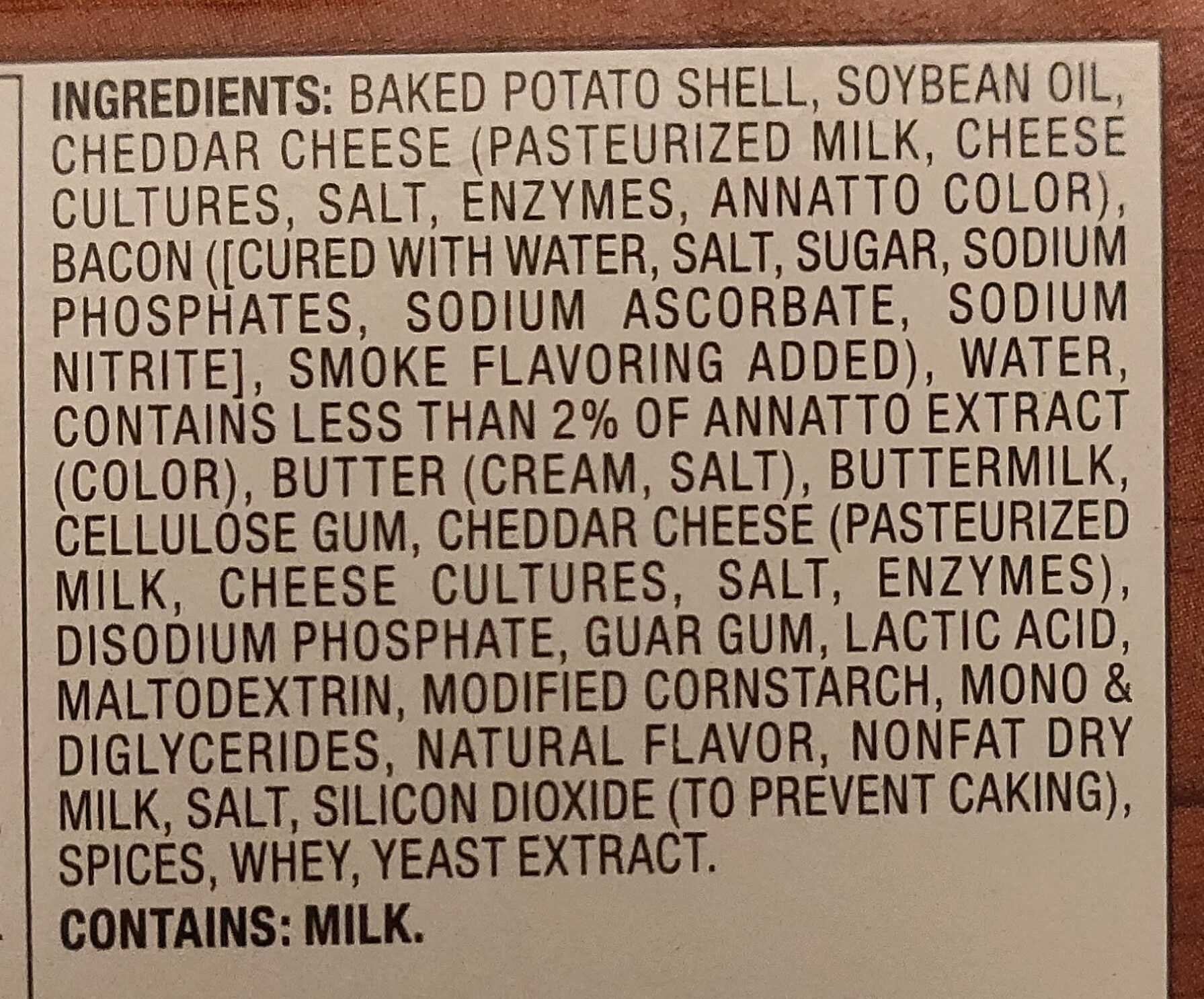 Loaded Potato Skins - Ingredients