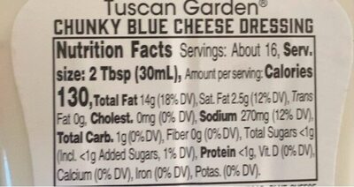 Blue cheese dressing - Nutrition facts