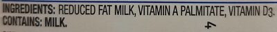 2% Reduced Fat Milk - Ingredients