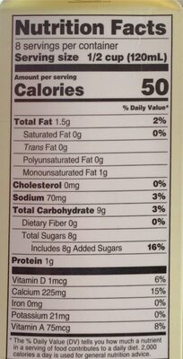 Almond Nog - Nutrition facts