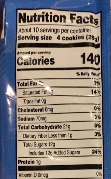 Chocoalte Sandwich Cremes thins - Nutrition facts