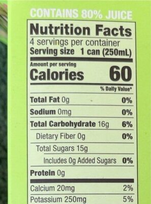 Sparkling Juice Strawberry with Kiwi - Nutrition facts