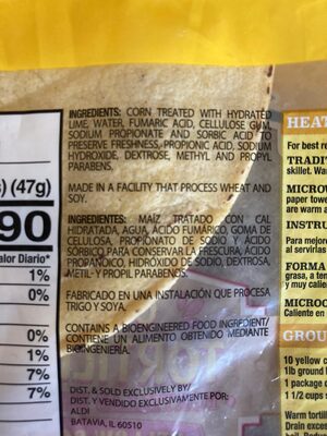Corn tortillas - Ingredients