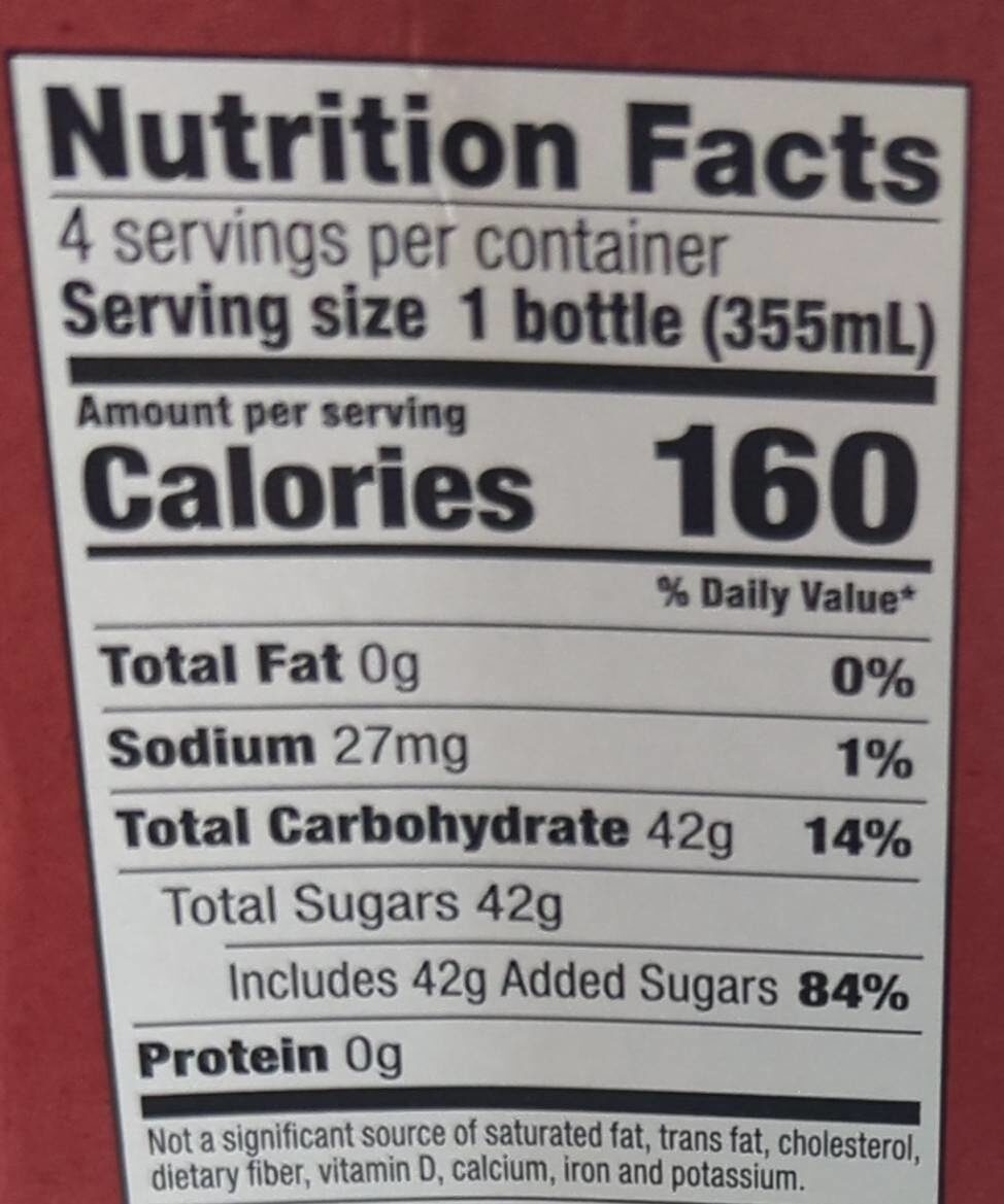 Root Beer - Nutrition facts