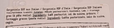 Gorgonzola dolce - Ingredienti - fr
