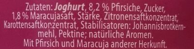 Fruchtjoghurt Pfirsich-Maracuja - Ingredients - de