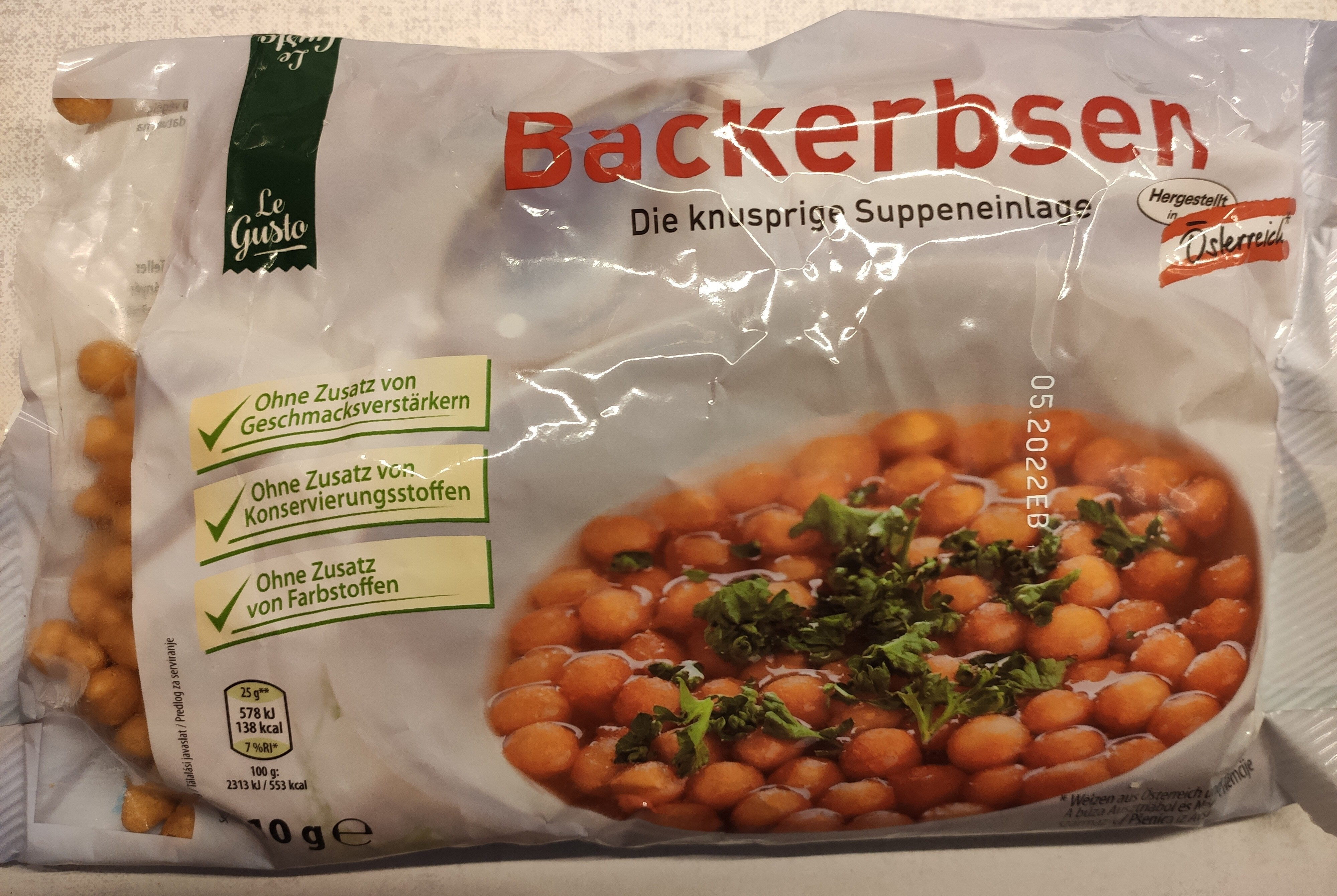 Backerbsen - Product