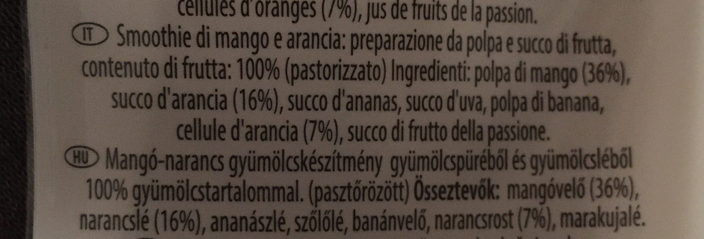 Smoothie mango orange - Ingredienti