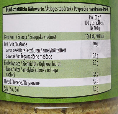 Genovese Pesto - Nutrition facts