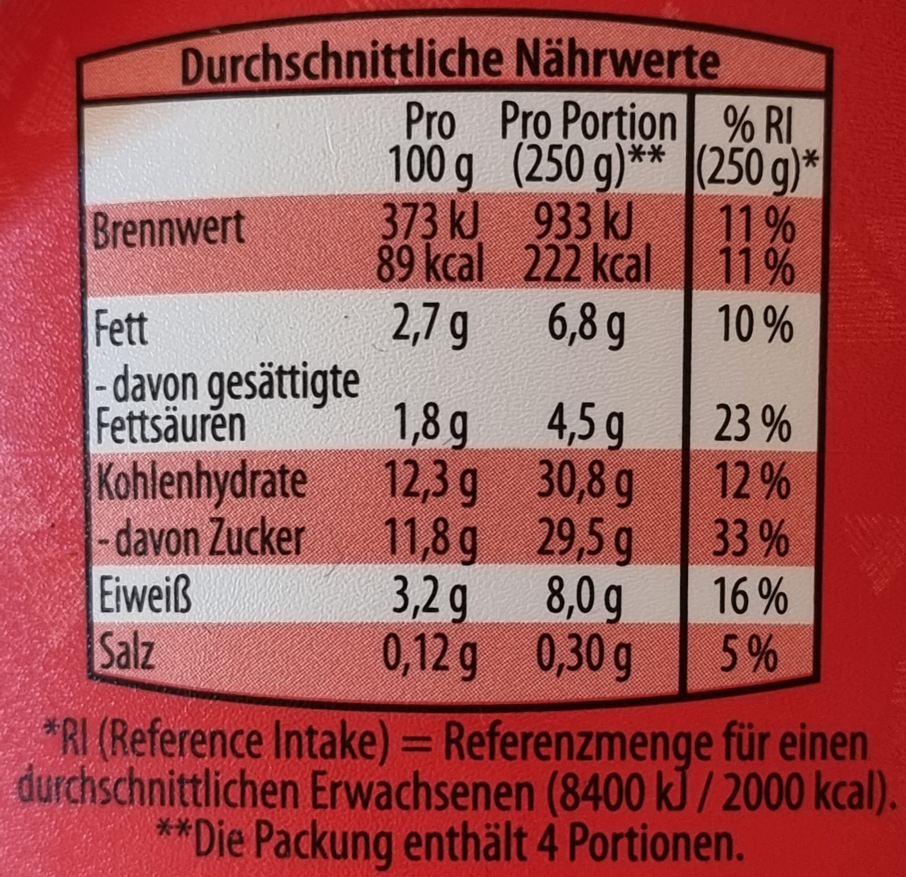 Erdbeerjoghurt - Nutrition facts - de