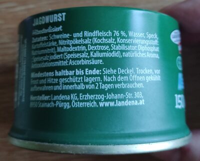 Jagdwurst - Ingredientes - de