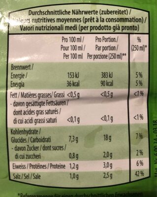 Soupe de pâtes ABC - Valori nutrizionali - fr