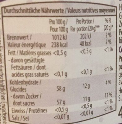 Confiture extra Quetsches - Nutrition facts - fr