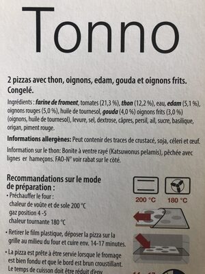 Pizza familiale tonno - Ingrédients