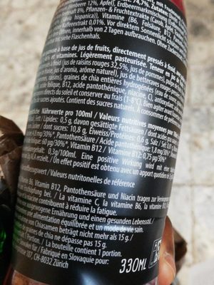 Liste des ingrédients du produit Super smoothie Pure Fruits 