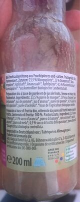 Bio smoothie - Nährwertangaben - fr