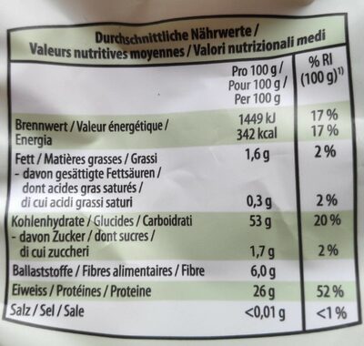 Pâtes aux légumineuses bio - Näringsfakta - fr