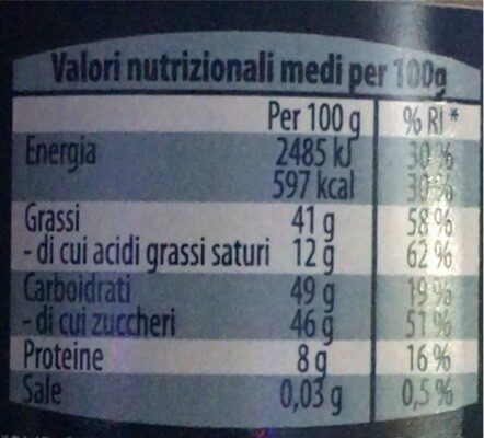 Crema spalmabile al pistacchio - Nutrition facts - it
