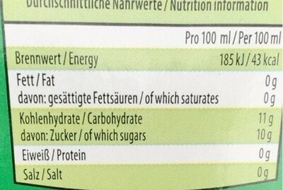 Waldmeister - Nutrition facts - de