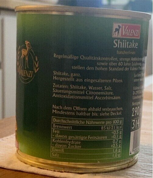 Shiitake - Nährwertangaben