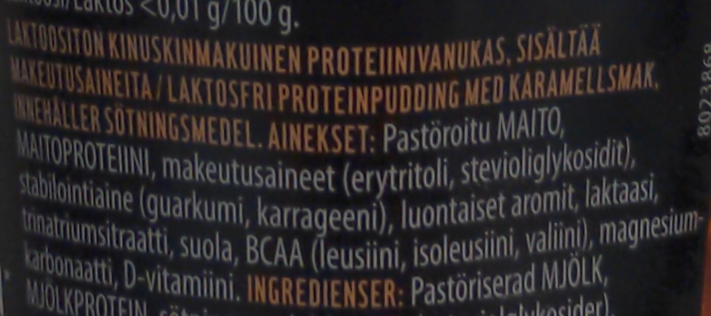 Protein salted caramel BCAA pudding - المكونات - fi