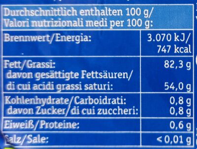 Bio-Alpenbutter - Nutrition facts - de