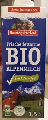 Frische fettarme Bio Alpenmilch Laktosefrei - Product - de