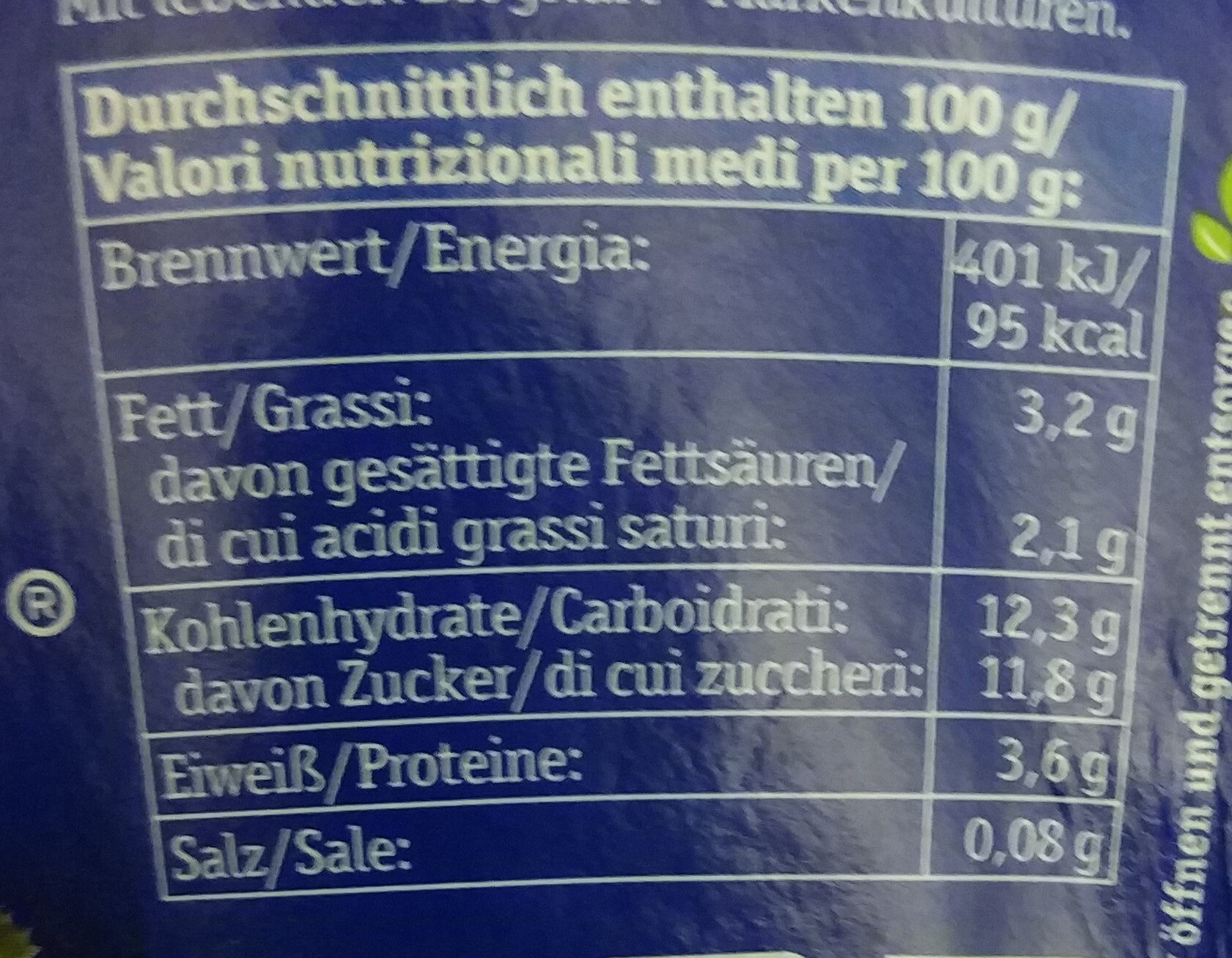 FRUCHT BIOghurt Himbeer - Nutrition facts - de