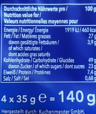 4 x Zitrone - Nutrition facts - de