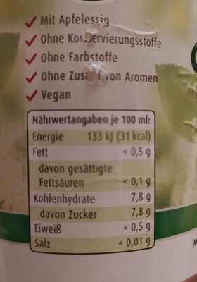 Rhön Sprudel Hollerblüte - Nutrition facts - de