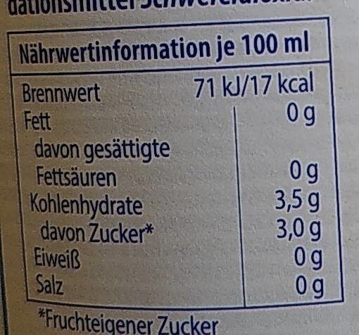 Apfelwein alkoholfrei - Nutrition facts - de
