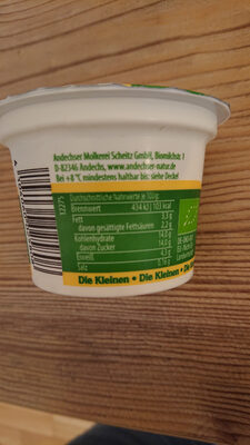 Andechser Natur "Die Kleinen Bio jogurts" Vanille - Zutaten