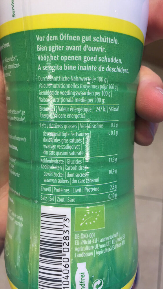Andechser Natur Bio Trinkjoghurt Himbeere Lemon, H... - Produkt - fr