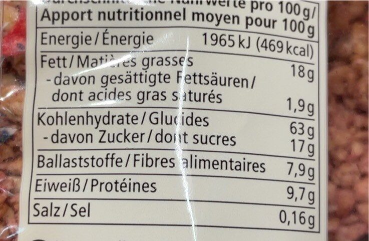Waldbeere Hafer Crunchy - Valori nutrizionali - de