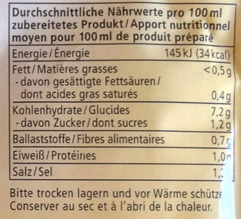 Kartoffel-Lauch Cremesuppe - Nutrition facts - de