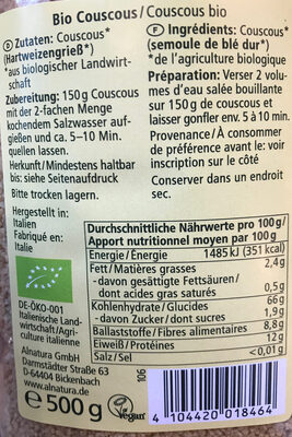 couscous - Ingrédients