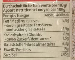Amaranth gepufft - Nutrition facts - de