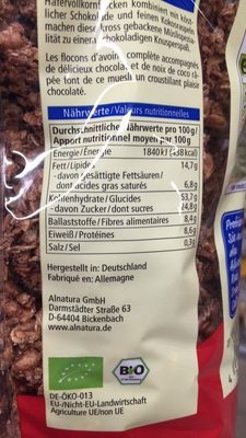 Schocko Hafer Crunchy - Tableau nutritionnel