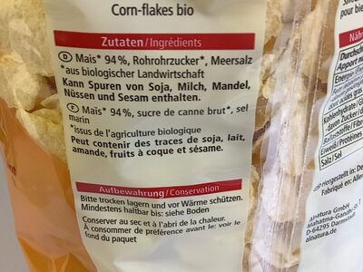 Cornflakes - Ingrédients
