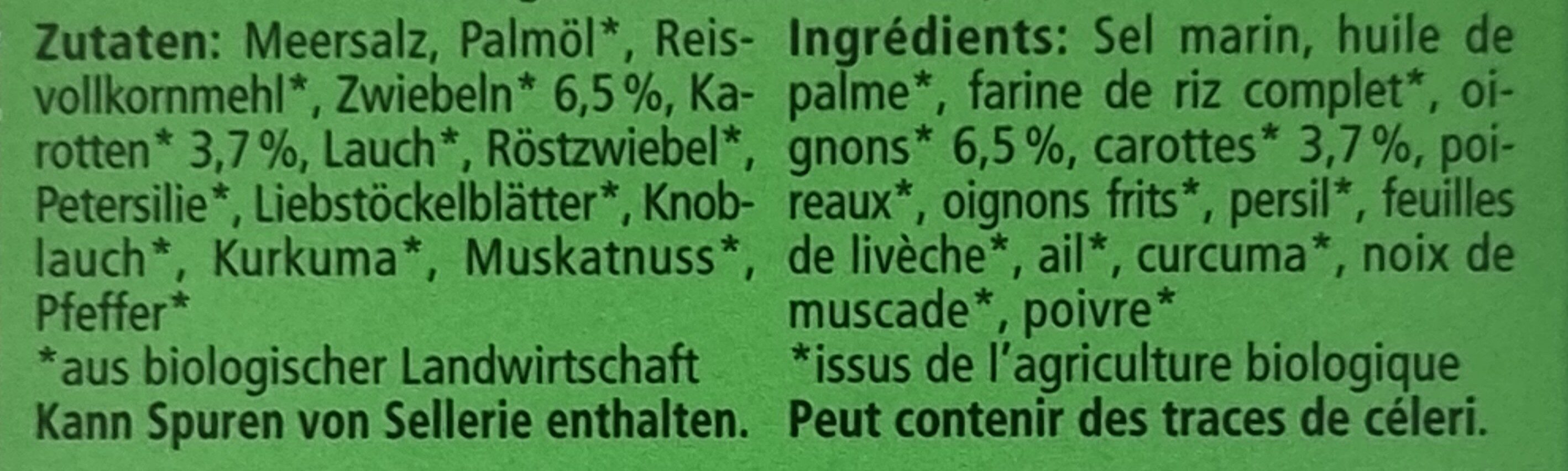 Gemüse Bouillon - Ingredientes - de