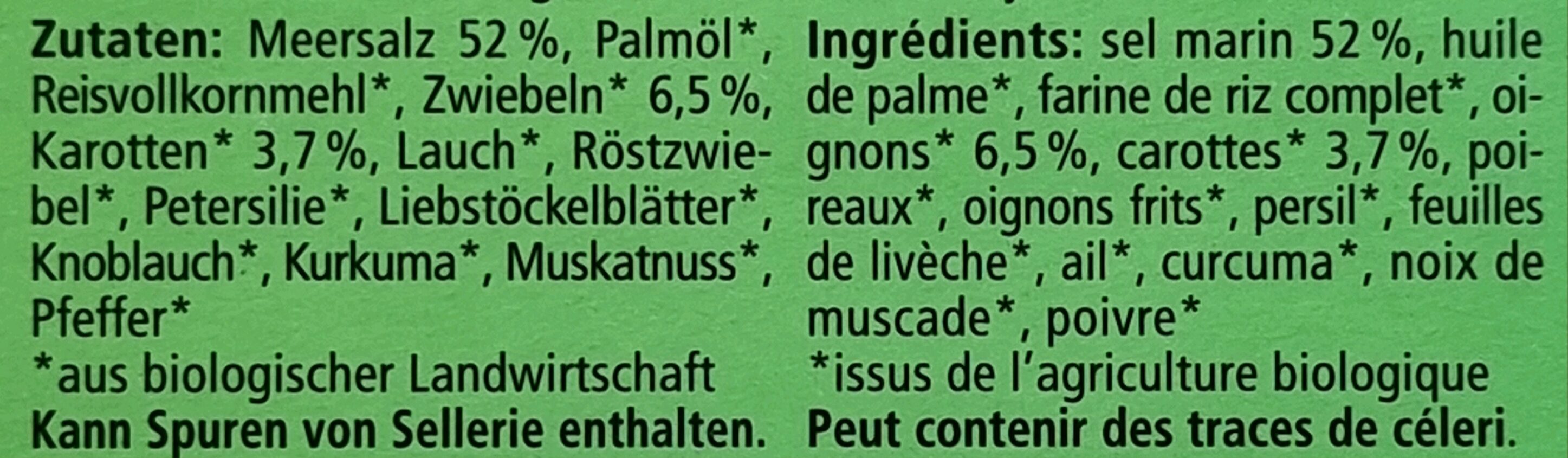 Gemüsebouillon - Ingredienti - de