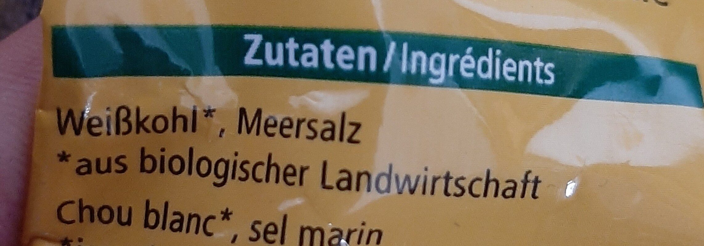 Alnatura Sauerkraut - Ingredienser - de