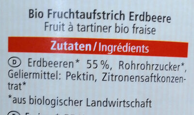 Bio-Fruchtaufstrich Erdbeere - Ingredients - de