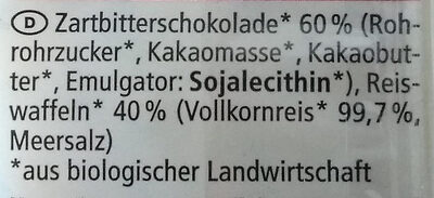 Schoko Reiswaffeln - Ingredienti - de