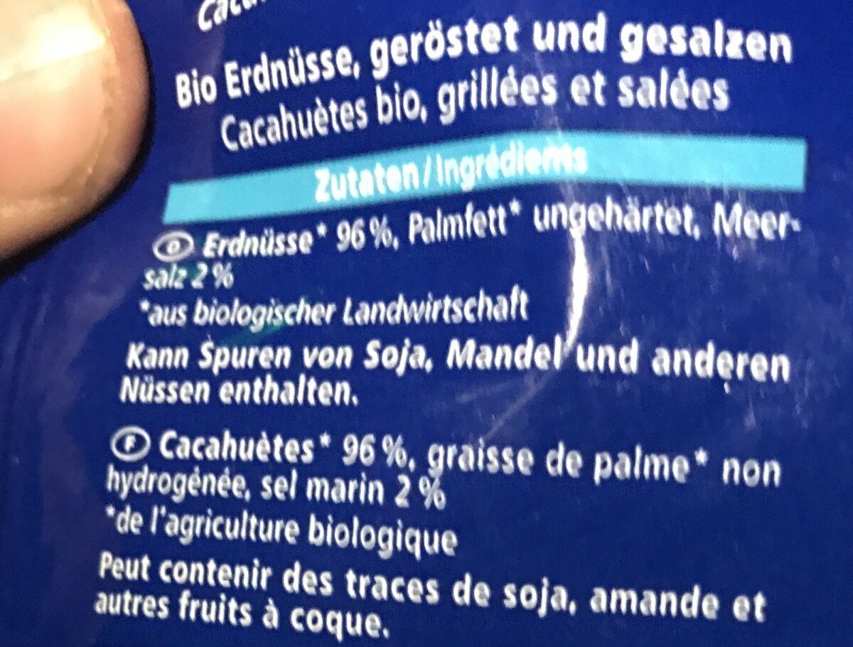 Erdnüsse Geröstet & Gesalzen - Ingrediënten - fr