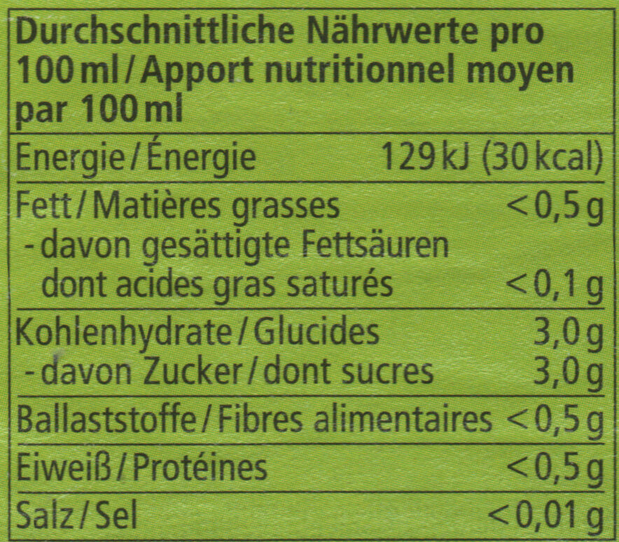 Zitronen Saft - Información nutricional - de