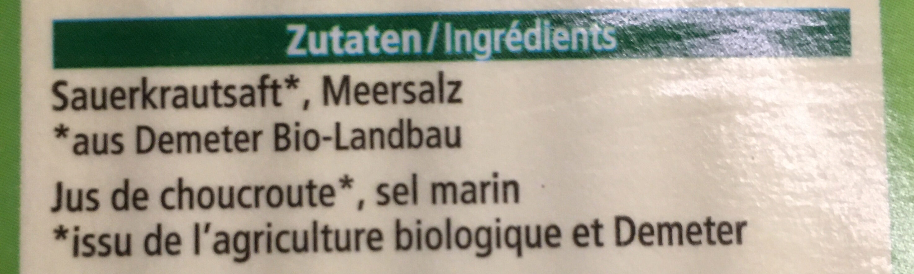 Sauerkrautsaft - Ingredienti - de