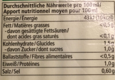 Sauerkrautsaft - Tableau nutritionnel - de