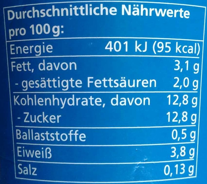 Heidelbeer Joghurt mild - Información nutricional - de