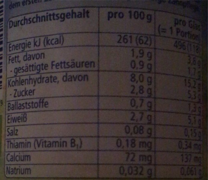Grießbrei pur - Nutrition facts - de
